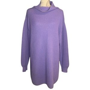 Aritzia wilfred montpellier sweater dress purple merino wool knit women’s small